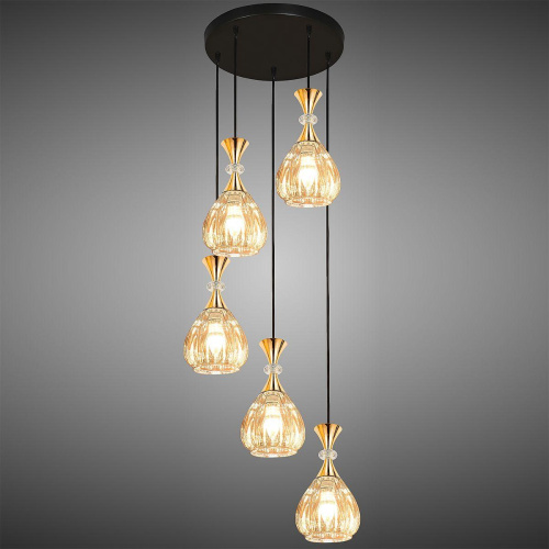 Подвесная люстра Reluce 09015-0.9-05 Amber фото 2 Подвесная люстра Reluce 09015-0.9-05 Amber фото 2