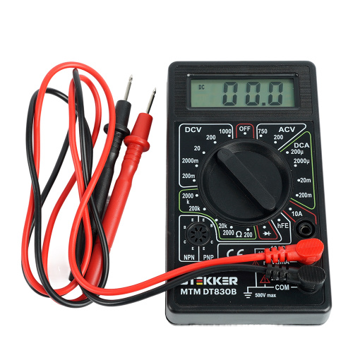 MTM DT830B Мультиметр цифровой, портативный,1999 отсчетов, батарея крона, ручная регулировка, черный, TM STEKKER фото 8