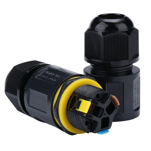 Соединитель-коннектор 3-контактный LD545  с рычажной клеммой, с пружинным контактом, водонепроницаемый, черный фото 5