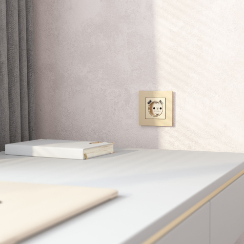 Рамка из металла на 1 пост АluMax шампань алюминий W0013511 фото 4