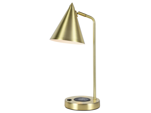 Настольная лампа латунь E14 беспроводная зарядка 45см Zortes DESKLIGHT ZRS.1066.06 фото 2 Настольная лампа латунь E14 беспроводная зарядка 45см Zortes DESKLIGHT ZRS.1066.06 фото 2