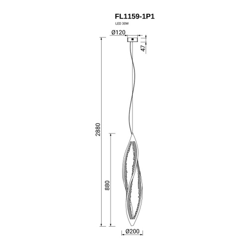 Подвесной светильник Opera FL1159-1P1 фото 2 Подвесной светильник Opera FL1159-1P1 фото 2