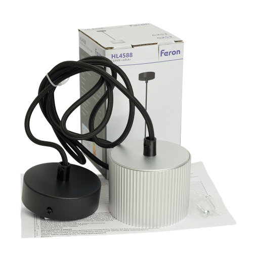 Светильник потолочный Feron Barrel HL4588 ARIA  levitation 12W, 230V, GX53, серебро + черный, на подвесе 1,7 м фото 13