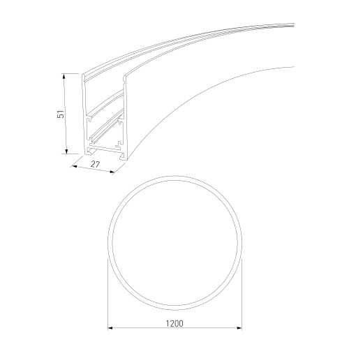 Slim Magnetic Накладной радиусный шинопровод черный ⌀ 1200мм 85161/00 85161/00 фото 3 Slim Magnetic Накладной радиусный шинопровод черный ⌀ 1200мм 85161/00 85161/00 фото 3