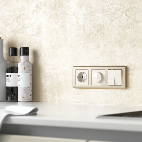 Выключатель двухклавишный с подсветкой (перламутровый рифленый) W1120113 фото 3