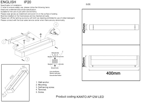 Crystal Lux Бра Crystal Lux KANTO AP12W LED BL фото 2 Crystal Lux Бра Crystal Lux KANTO AP12W LED BL фото 2