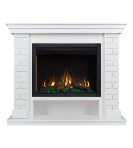 Электрокамин RealFlame Brixton 25,5 WT белый с очагом Saphir 25,5 фото 2 Электрокамин RealFlame Brixton 25,5 WT белый с очагом Saphir 25,5 фото 2
