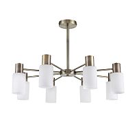 8100/8C COMFI LN26 106 бронза/белый металл/стекло Люстра потолочная Е14 8*40W 220V MAVE