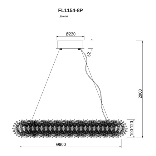 Подвесная люстра Tesoro FL1154-8P фото 2
