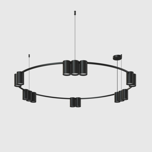 DK4067-BK Подвесной светильник ORBIT, IP20, 15xGU10 LED до 15 Вт, черный матовый, алюминий фото 4