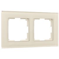 Рамка из стекла на 2 поста Favorit молочный W0021141