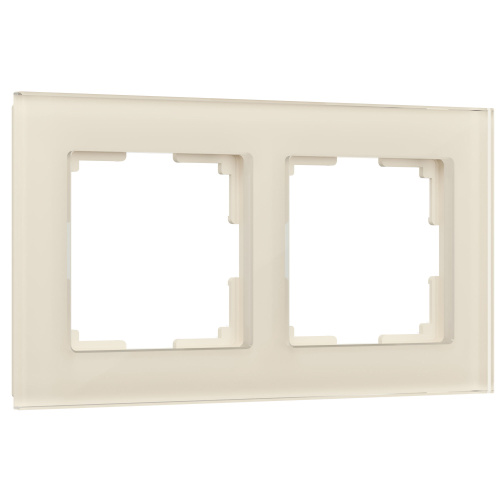 Рамка из стекла на 2 поста Favorit молочный W0021141