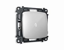 Комплект механизма 1-кл выключателя AMBRELLA VOLT с подсветкой 5600K OMEGA Серебро глянец QUANT (OP4020, VM101, G14W) MO402015