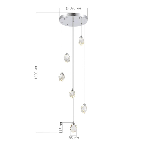 SL6114.103.06 Светильник подвесной ST-Luce Хром/Прозрачный LED 6*3W 3000K CASCATO фото 2