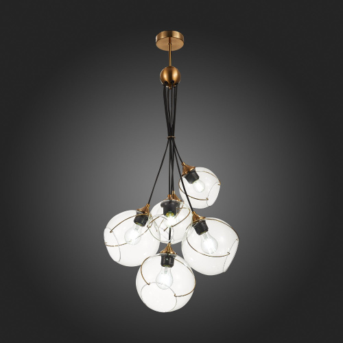 SLE103103-06 Светильник подвесной Золотистый/Прозрачный E27 6*60W SATTURO фото 9