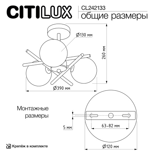 Citilux RONNY CL242133 Люстра на штанге фото 8 Citilux RONNY CL242133 Люстра на штанге фото 8