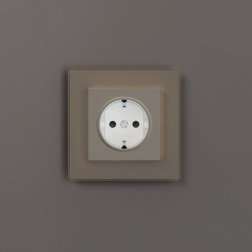 Розетка с подсветкой W (айвори матовый) W1171462 фото 7