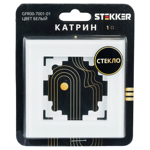 Рамка 1-местная, стекло, STEKKER, GFR00-7001-01, серия Катрин, белый фото 3