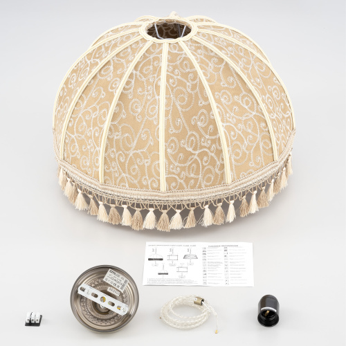Citilux Базель CL407035 Подвесной светильник бронза с абажуром Вышивка фото 8 Citilux Базель CL407035 Подвесной светильник бронза с абажуром Вышивка фото 8