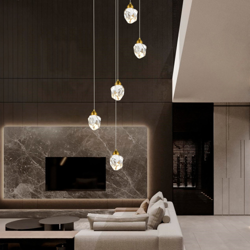 SL6114.203.01 Подвес ST-Luce Золотистый/Прозрачный LED 1*3W 3000K CASCATO фото 2