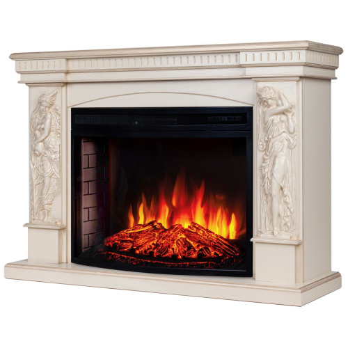 Электрокамин RealFlame Diva 33 WT белый дуб с золотой патиной с очагом Firespace 33 S IR фото 2