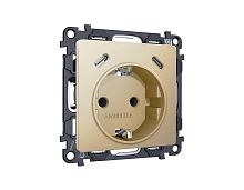Комплект механизма электрической розетки 2USB С+C 20W (быстрая зарядка) с/з на винтовых зажимах 16A-250V ALFA Шампань QUANT (AP6105, VM165) MA610510
