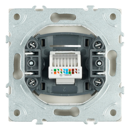 Розетка компьютерная 1-местная RJ-45 (механизм), серия Эмили, RST00-5117-08, кашемир, soft touch фото 6