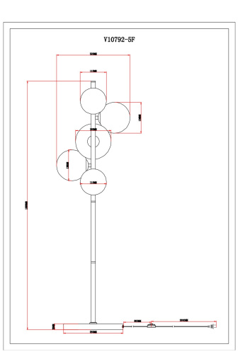 Торшер Moderli V10792-5F Renny фото 6 Торшер Moderli V10792-5F Renny фото 6